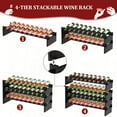thumbnail image 4 of Wine Rack Freestanding Floor - 36 Bottle Wooden Stackable Wine Storage Holder for Cabinet, Bar, Pantry and Cellar 33.5 inch Wide(Black), 4 of 8