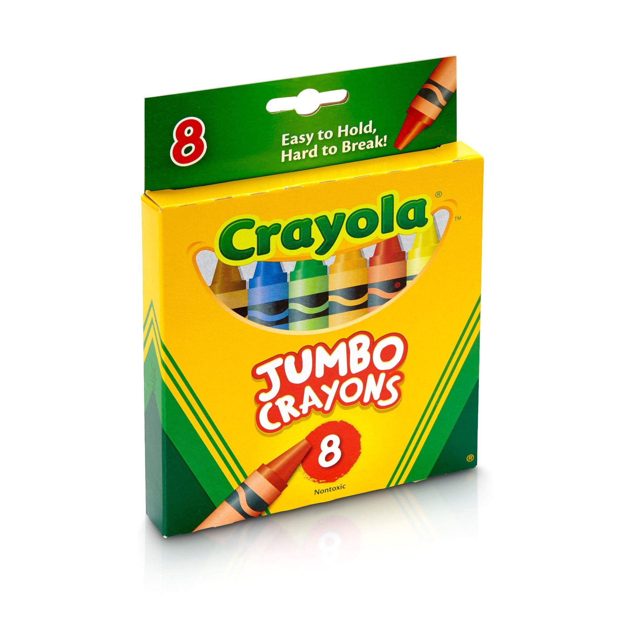 Crayones Crayola jumbo, tamaño grande, 0.56" x 5", 8 colores surtidos, 8 por caja 2