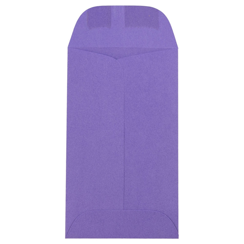 JAM Paper #3 Coin Envelopes, 2 1/2 x 4 1/4, Violet, 100/Pack