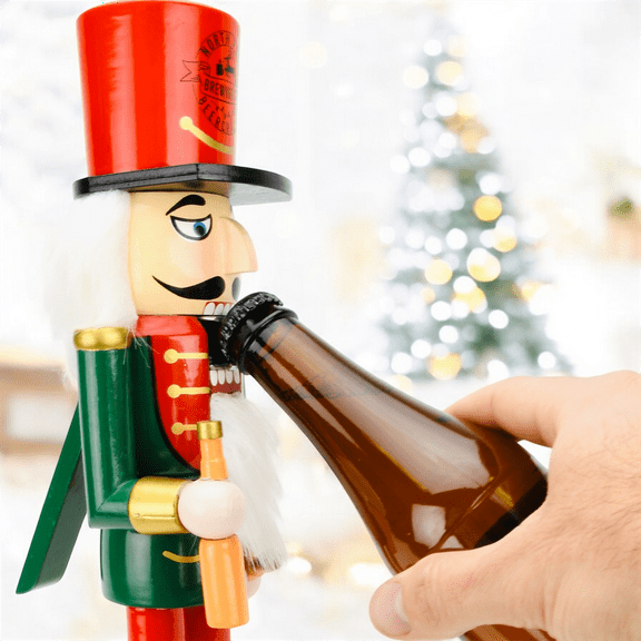 Tree Buddees Beercracker® – Bottle Opener Nutcracker – 15 Inch Tall Functional Bottle Opening & Festive Holiday Décor – Funny Gift for Men, Beer Lovers & Holiday Parties