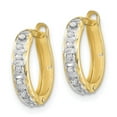 thumbnail image 2 of Auriga Fine Jewelry 10K Yellow Gold Diamond Round Hinged Hoop Earrings for Women, 2 of 2