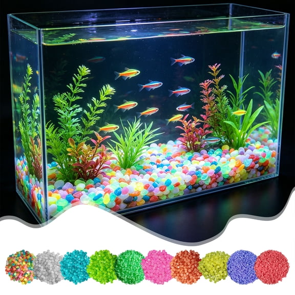 onlyliua Gifts 100Pc 9–13mm Glow Pebbles Fluorescent Aquarium Substrate Luminous Stones For Garden Pond Fish Tank Terrarium Craft Decorative Glowing Gravel