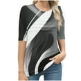 thumbnail image 7 of 3/4 Sleeve Tops for Women Printed CaUSAl Tee Shirts Round Neck Tunics Blosues Pullover Sweater Blouses Relaxed Fit Tunic Tee Dressy CaUSAl Top Beach Holiday Outfits 2025, 7 of 7