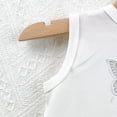 thumbnail image 4 of Girls Summer Tank Tops Crew Sleeveless Neck Back Cute Embroidery Pullover Casual Stylish Comfy Halter (3-4 Years, White), 4 of 6