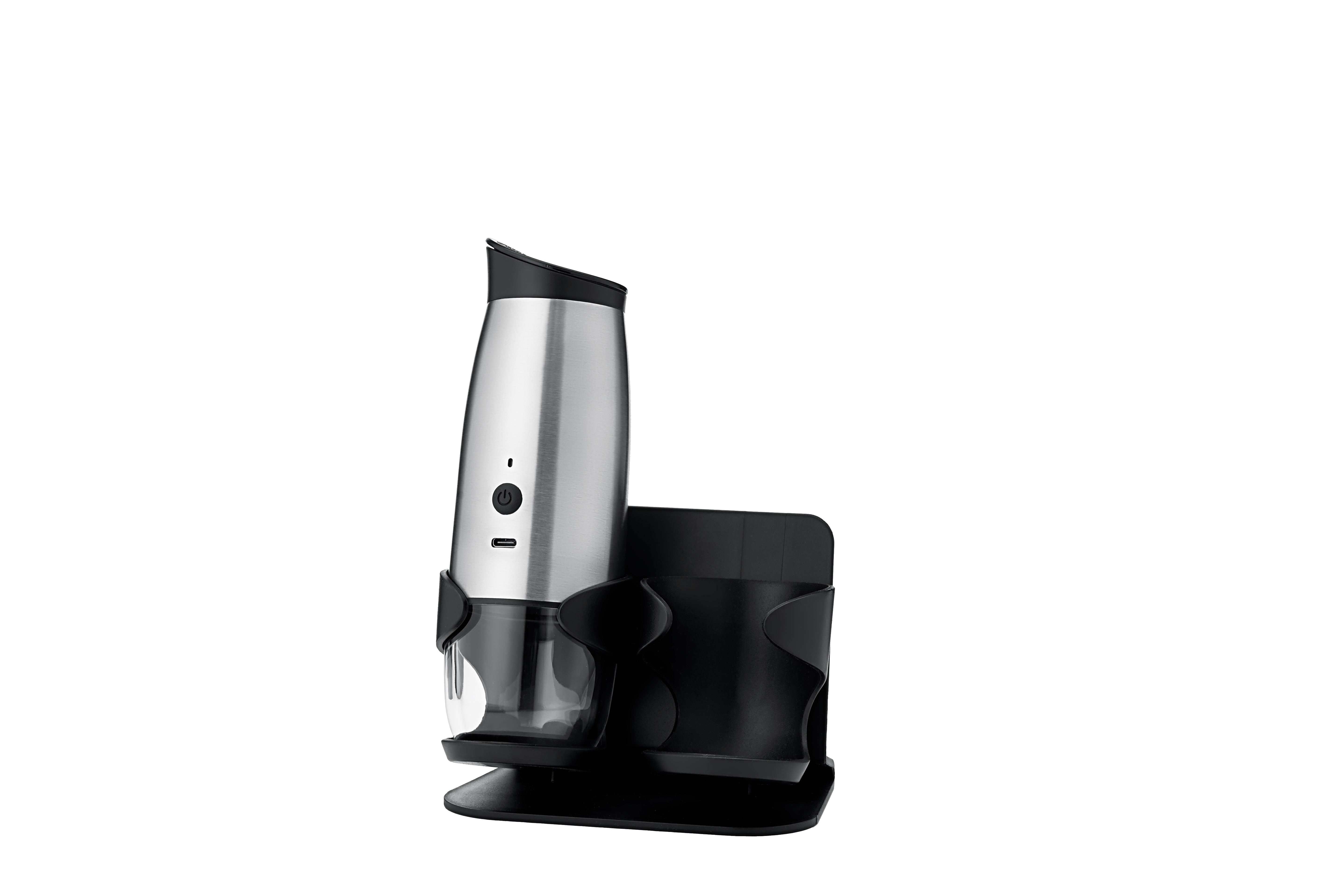 YEERSWAG Electric Salt and Pepper Grinder Set 2 Pack, Rechargeable Automatic Pepper Mill with Charging Base & LED Light, 6 Adjustable Coarseness, Stainless Steel One-Handed Operation