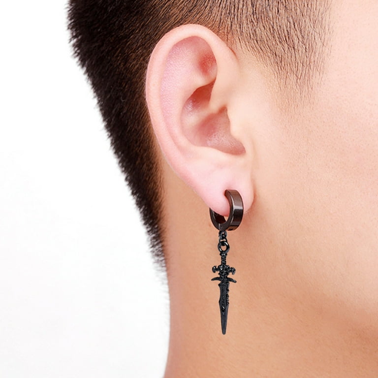 Mens dangle earrings sale dagger