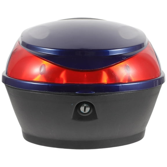 HEANUJJ Navy Motorcycle Storage Trunk Hard Shell Rainproof Scooter Tail Box with Lock and Reflective Strip