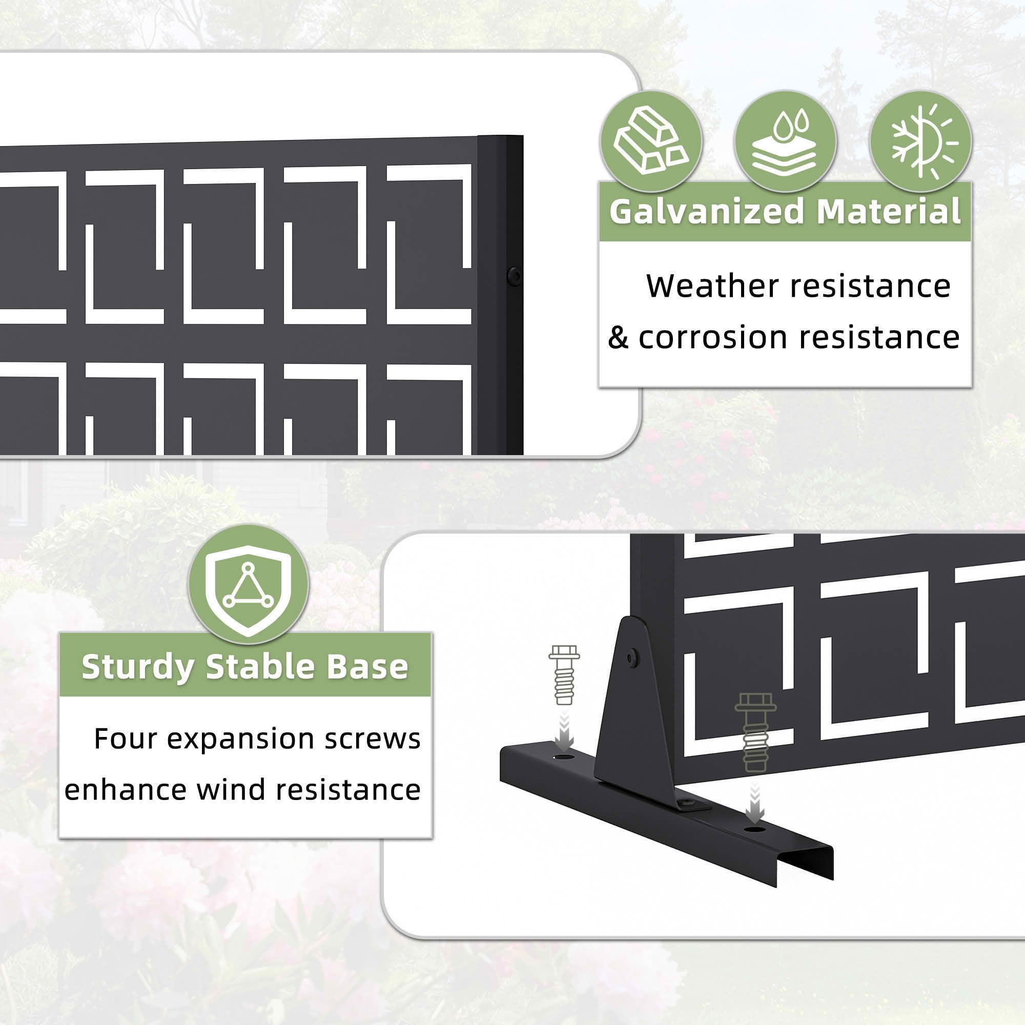 MAYEERTY 72x47 Black Outdoor Natural Privacy Panel Screen, 6 Piece Set Natural Folding Divider for Backyard and Garden