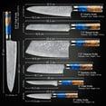 thumbnail image 5 of 7-Piece Damascus Steel Kitchen Knife Set - Tsunami Collection - 67-Layer Japanese VG10 Steel - Chef's Knife, Cleaver Knife, Bread Knife, & More…, 5 of 9