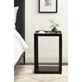 thumbnail image 2 of Kate and Laurel Keating Modern Rectangle Mango Wood End Table, 16 x 10 x 24, Clear Glass and Black, Decorative Contemporary Ribbed Glass Side Table for Bedroom Nightstand or Living Room Accent, 2 of 8