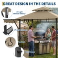 thumbnail image 5 of Heavy Duty Grill Gazebo with Double-Tiered Canopy, Side Shelves, LED Lights, Hooks & Bottle Opener for Patio, Backyard & Garden, 5 of 7