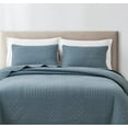 thumbnail image 2 of Chezmoi Collection Motley 2-Piece Geometric Embroidered Patchwork Pre-Washed Cotton Quilt Set, 2 of 8