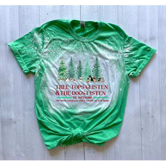 Squishy Faces - Tree Tops Glisten Dogs T-Shirt - Medium
