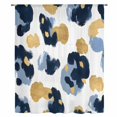 thumbnail image 2 of Navy Blue White Abstract Sheer Curtains 45 Inches Long, Modern Art Yellow Light Filering Curtains, Breathable Simi Curtain Privacy Drapes for Kitchen Bathroom Lightweight Small Window Treatment, 2 of 9