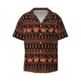 thumbnail image 3 of Cauagu Vintage Pumpkin Pattern Men's Short Sleeve Button Down Hawaiian Shirt for Men Bowling Shirts Casual Summer Beach Shirt,Small, 3 of 6