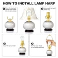 thumbnail image 4 of Uxcell 2 Set 11.5"  Lamp Shade Harp Holder, Heavy Duty Detachable Lampshade Brackets with 1.38" Height Solid Metal Finial Shade Holder for Table and Floor Lamps, Gold, 4 of 7
