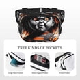 thumbnail image 3 of Lsque Chucky Pattern Square Double Layer Waist Bag, Durable Twill Fabric Waist Pack with Adjustable Belt,Outdoor Hiking, Running, Travel Waist Bag, 3 of 6