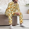 thumbnail image 7 of Naloa Classical Cute Sunflower Men’s Pajamas Set - Long Sleeve Button Down Sleep Shirt and Pajama Bottoms Sleepwear Set-Large, 7 of 7