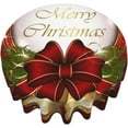 thumbnail image 2 of Tablecloth Merry Christmas Bell Snowflake Round 60 x 60 Inch Table Cover Polyester Stain and Wrinkle Resistant Table Cloth for Kitchen Dining Coffee Party, 2 of 6