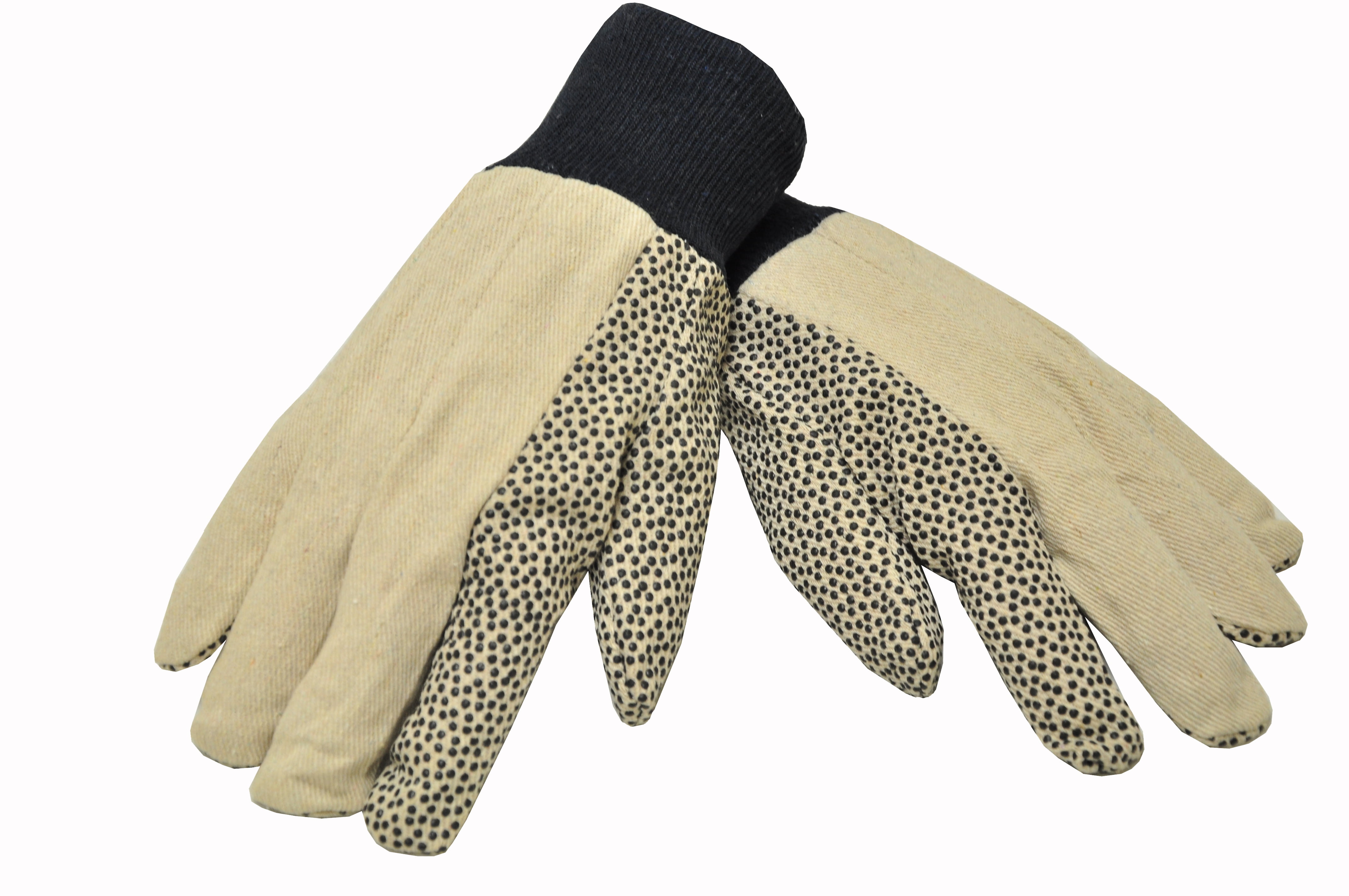 XL Poly Work ABRASION RESISTANT Gloves Large 6 Pair PVC SURE GRIP Dot Cotton 