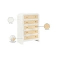 thumbnail image 2 of Meridian Furniture Siena Wood 5 Drawer Dresser, White/Natural, 2 of 9