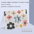 thumbnail image 3 of Yayeee Toggle Light Switch Wall Plate 2-Gang 4.56"x4.48" Decorative Outlet Cover, Beige Retro Flower, 3 of 7