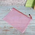 thumbnail image 4 of 10 Pcs sac de fermeture éclair Durable pour dossier A4 dossier PVC Transparent Pack d'Informations organisateur de Documents (Rose clair), 4 of 5
