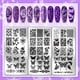 thumbnail image 3 of Juego de 3 placas para estampar uñas con diseño de mariposas misteriosas y flores. Plantillas para arte de uñas primaverales. Placas de acero inoxidable con imágenes., 3 of 8