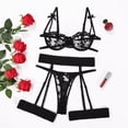 thumbnail image 1 of INS net rojo encaje europeo y americano bordado chica malla perspectiva lencería sexy tres piezas negro S Zefei Wu 1327537358923, 1 of 1