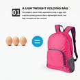 thumbnail image 6 of hulanddfd Backpack Foldable Waterproof Backpack with Front Zipper Pocket 12.6"x16.14"x4.72" Fluorescent Color Daypack for Camping Travel Hiking Gift for men and women Pink, 6 of 10