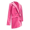 thumbnail image 5 of Dazajoo Womens 2024 Fashion Spring Lapel Collar Buttons Blazer Jackets for Women Business Casual Open Front Solid Color Suit Jackets,Hot Pink,L, 5 of 5