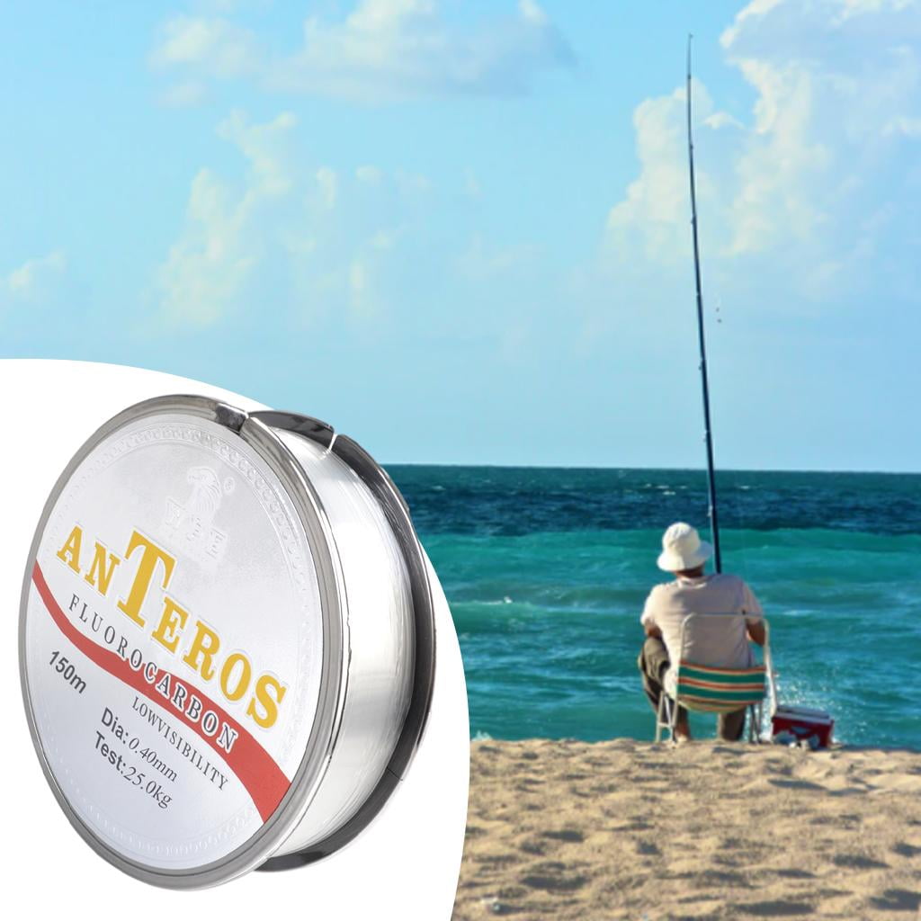 Colaxi 2xFluorocarbon Fishing Line Low Stretch for Trout Carp 0.4 55lb , Clear, 3 Pcs