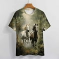 thumbnail image 4 of Cool Horse T-Shirt O Neck Retro Print Big Size T-Shirts Short Sleeve Tees Womens Pretty Design, 4 of 5