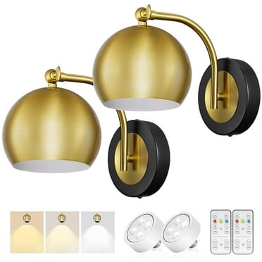Glitnous 2 Pack Modern Cordless Battery Operated Wall Sconce, Wireless Rechargeable LED Wall Light Fixture Not Hardwired Wall lamp with Remote Control for Indoor Bedroom, Living Room, Hallway, Porch