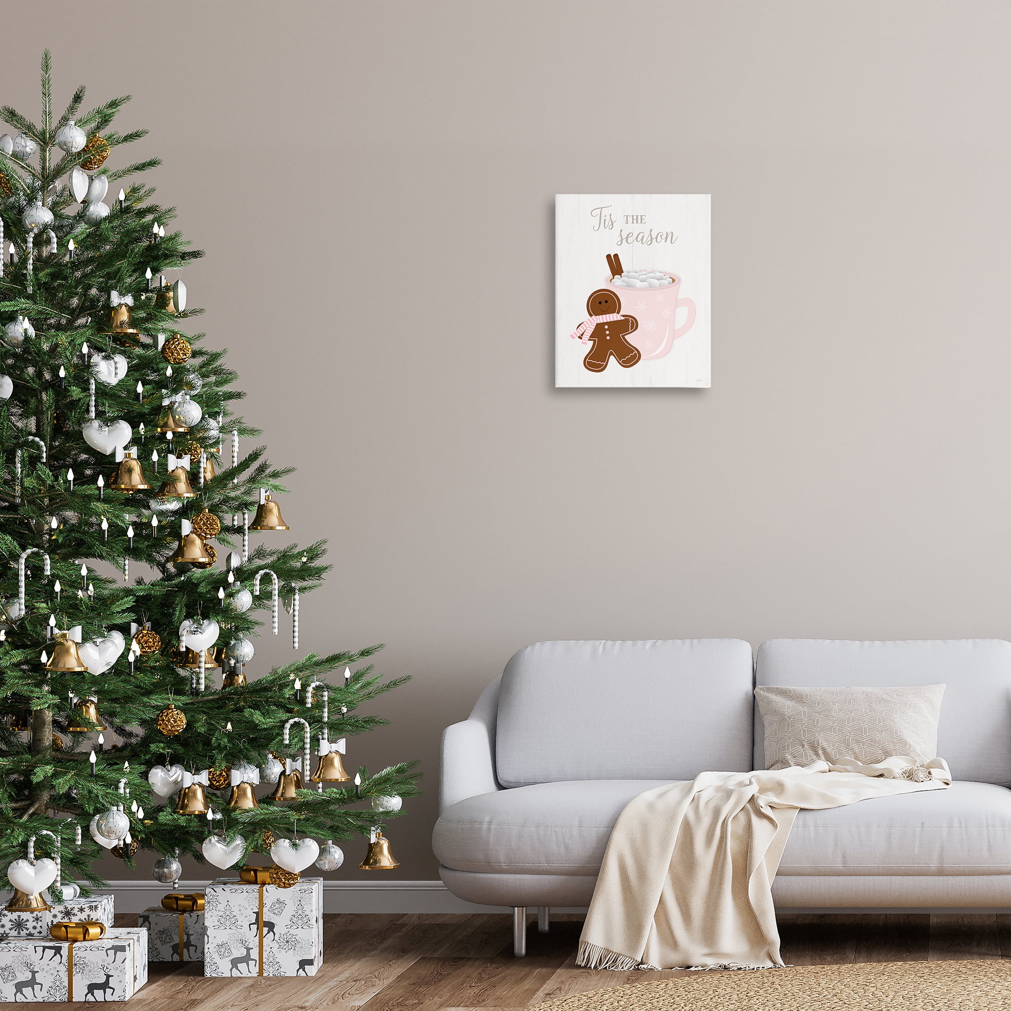 Stupell Industries Tis The Season Gingerbread Holiday Painting Gallery Wrapped Canvas Art Prints Wall Art, 16 x 20