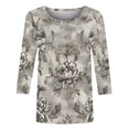 thumbnail image 5 of RXMEKW Haut à Imprimé Floral pour Femmes avec Manches 3/4 et Col Rond, Blouse Décontractée pour Usage Quotidien et Travail, Tissu Polyester Spandex Doux, 5 of 5