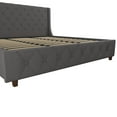 CosmoLiving by Cosmopolitan Mercer Upholstered Bed, King, Gray Linen