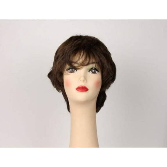 European Human Hair Freeda Wig Linda Medium Brown With Highlights Size L