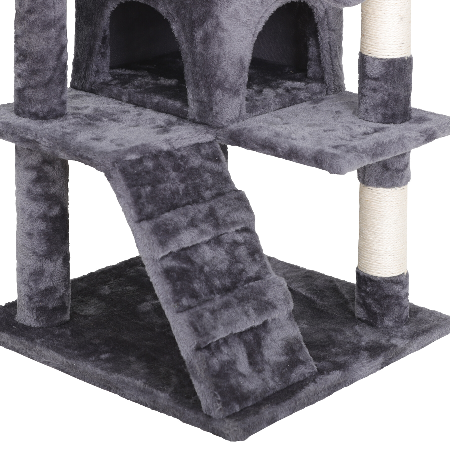 Zenstyle 53-in Cat Tree & Condo Scratching Post Tower, Dark Gray - image 6 of 14
