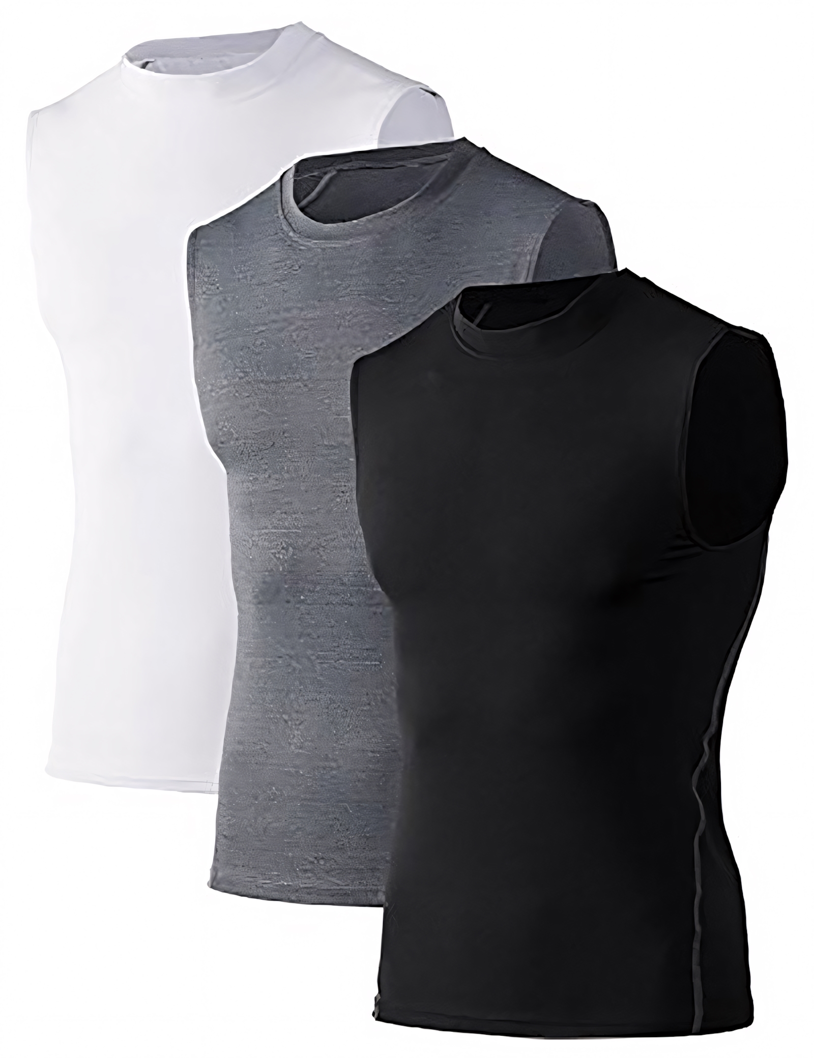 Men's Compression Sport Vest Tank Top – Sleeveless Base Layer – Quick Dry – 1-3 Pack Available