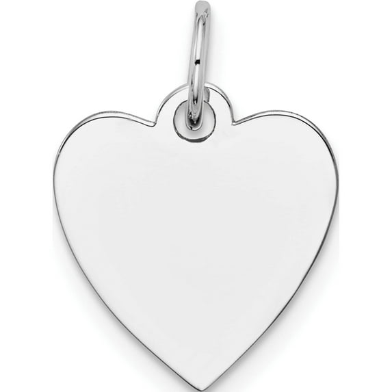 14K White Gold Plain .009 Gauge Engravable Heart Charm (18 X 14) Made In United States xwm117/09