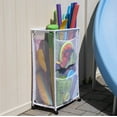 thumbnail image 3 of Essentially Yours Slim Rolling Pool Noodle Storage Organizer Bin, Space Saver, (14.4" W x 24.6" L x 42.5" H), White Style 428546, 3 of 10