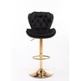 thumbnail image 3 of Muumblus Bar Stools Set of 2, Velvet Counter Height Adjustable Barstools with Tufted Back, Swivel Bar Chairs Upholstered Modern Bar Stool for Kitchen Island, Dining Room, Black, 3 of 9