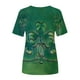 thumbnail image 5 of Mujeres Casual Día de San Patricio Impreso Manga corta O-cuello Pullover Blusa Camiseta Tops Pompotops  hkajfhjk460633, 5 of 5