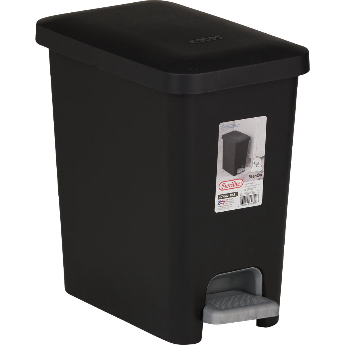 Sterilite, Wastebasket Can, 25 Liter, Black, Step On - Walmart.com