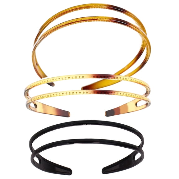 Yokua 3PCS Plastic Headband with Zigzag Designs for Female Sports and Casual Outfit