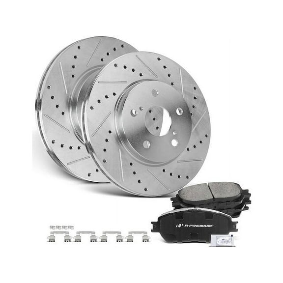 Front Brake Pad and Rotor Kit 6 - Compatible with 2004 - 2010 Toyota Sienna 2005 2006 2007 2008 2009