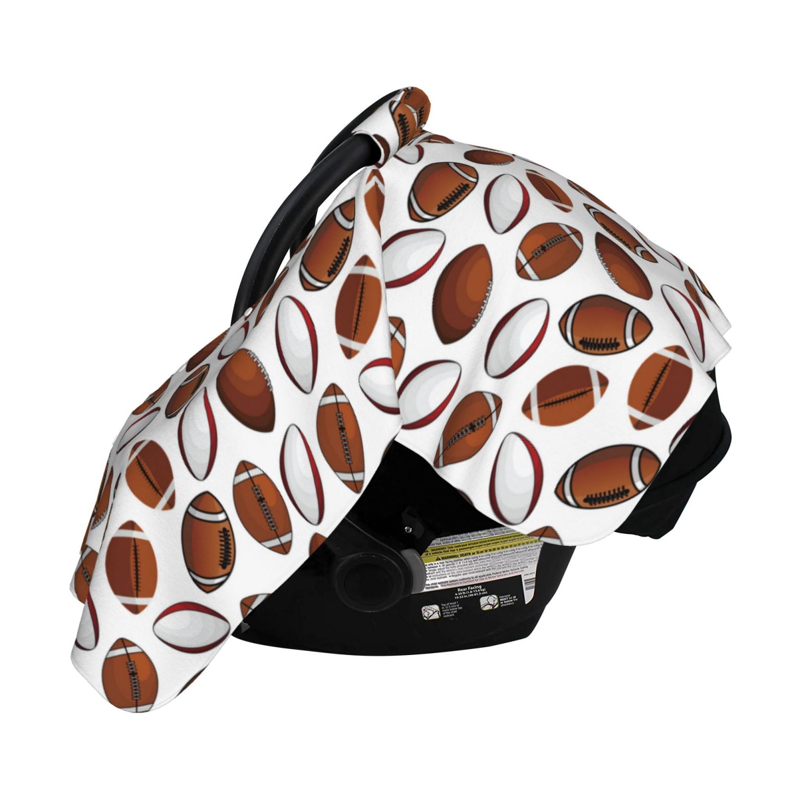 Naloa Football Baby Car Seat Cover, Breathable Baby Carrier Cover, Multiuse Baby Carrier Cover & Nursing Breastfeeding Cover