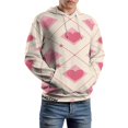 thumbnail image 5 of Pink Hearts Dotted Grid Pattern Men's Women Vintage 3D Hooded Sweatshirt - All-Season Loose Fit Streetwear, 5 of 6