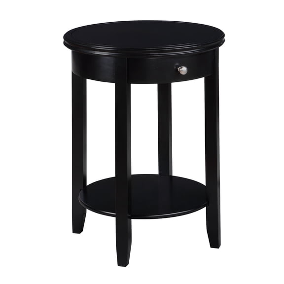 Convenience Concepts American Heritage Baldwin 1 Drawer End Table with Shelf, Black